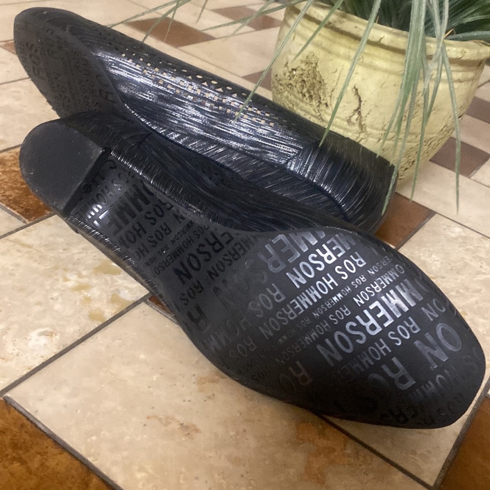 Ros Hommerson  tina black metallic pump workwear casual size 10WW New - Picture 5 of 11